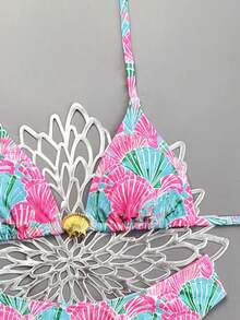 Swim Mod Bộ bikini hai mảnh họa tiết vỏ sò nhiều màu sắc gợi cảm mới nhất mùa Xuân/Hè 2026, đồ bơi thời trang. - Nhiều màu - Xem 4