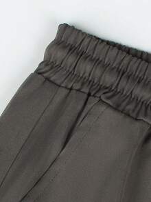 Manfinity Homme Quần dài trơn túi thắt nơ phía trước thường ngày cho nam, Trang phục hàng ngày, Quần ôm bó co giãn cho nam, Quần thường ngày cho nam, Quần thiết kế cho nam, Quần nam dạo phố, Mùa thu - Màu xám đen - Xem 7