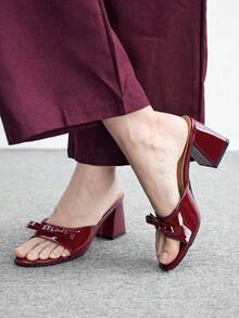 CUCCOO BIZCHIC 女士时尚高跟凉鞋 - 酒紅色 - 查看 3