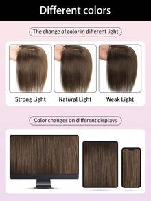 Silk Base Virgin human Hair Topper Brown Top Hairpiece Straight Toppers for Women 7*9cm Toppers - S2 - View 5