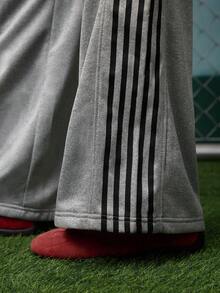EVRINFINITE Men's Drawstring Waist Side Striped Wide Leg Loose Casual Sweatpants, Track Pants For Men, For Rave - Light Grey - View 6