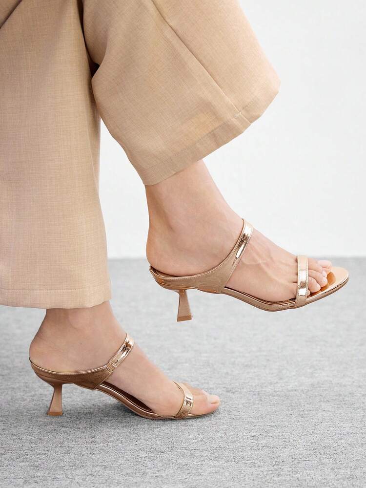 CUCCOO BIZCHIC Women Shoes Fashion Round Toe Stiletto Spray Paint Square Heel Sandals Light Commute Dating Wedding Party Holiday Holiday Wedding Valentine's Day Elegant Women's Shoes, Summer Spring Dress Matching Style, Christmas Day Can Also Wear Round Toe Stiletto Word With A Pedal Light Women's High Heel Sandals Summer Shoes