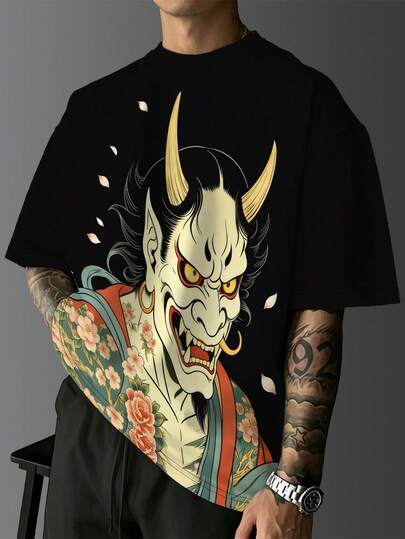 Manfinity LEGND 鬼脸印花男士圆领短袖T恤