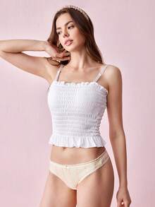 1 Miếng Mới Của phụ nữ Mùa hè Lụa băng Đẹp Trở lại Quây Đệm Áo Với Nếp uốn , Đối với Mặc Bên trong Hoặc Ngoài - trắng - Xem 7