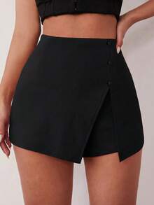 SHEIN SXY Váy quần nữ màu đen kiểu công sở thường ngày. - màu đen - Xem 7