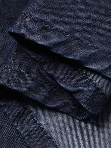DAZY Women's Round Neck Sleeveless Waist Cinched Long Elegant Denim Dress - Dark Wash - View 7