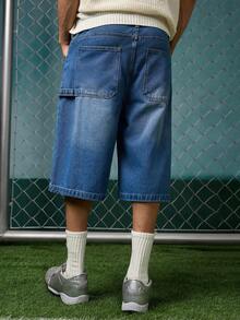 EVRINFINITE New Spring/Summer Fashion Casual Washed Denim 7/8 Pants, Loose Versatile Minimalist Style Jeans - Blue - View 2