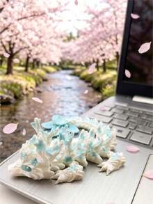 POKOJA LAND A 3D-Printed Cherry Blossom Pink Chinese Dragon, Cute And Pretty, Including: Pink, Blue, Red, Green, Yellow, Stress Toys, Kids Toys, Sensory Toys, Collectibles, Party, Birthday, Christmas, Holiday Gift. - Multicolor - View 10