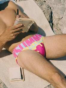 Solantero Bañador triangular de moda para hombres, apropiado para el verano, estilo hawaiano - Rosa - Ver 2