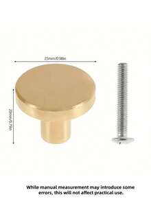 12PCS Golden Minimalist Round Drawer Handle Functional Modern Smooth Durable Rust Resistant Easy Install Versatile For Home Kitchen Bathroom Cabinet Cupboard Wardrobe Office Decor Hardware Accessories Drawer Pulls Upgrade Your Furniture - Multicolor - Gold - View 6