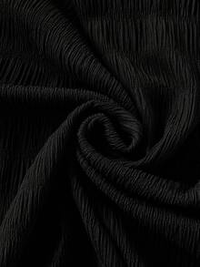 Lounesse Plus Size Women's Fashionable Solid Color Sleeveless Slit Shirt, Versatile Casual Blouse For Spring & Summer - Black - View 8