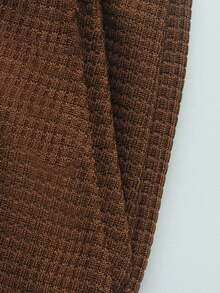 Manfinity Homme Setelan Kemeja Polo dan Celana Pendek Pria Warna Polos, Kasual & Minimalis untuk Pemakaian Sehari-hari - Coffee Brown - View 5