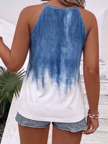 EMERY ROSE New Arrival Plus Size Women Casual Versatile Ombre Denim Print Camisole - Multicolor - View 2