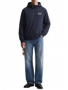 EA7 Men's Full Zip Hoodie Navy Blue - Navy Blue - View 3