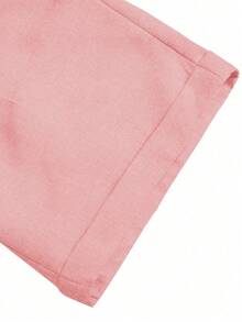 Manfinity Homme Pantalones cortos de bolsillo con botones de unicolor simple para hombres, verano - Rosa - Ver 3