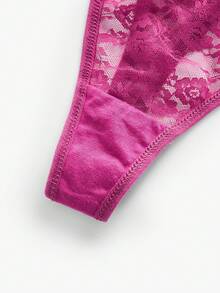 Bisouelle 5pcs/Pack Women's Floral Lace Thong Panties, Sexy Low Waist Comfortable Breathable Underwear - Multicolor - View 5