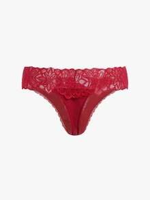 Bisouelle Women's Lace Patchwork Thong Panties, Featuring Delicate Lace Pattern. Made Of Skin-Friendly Fabric, Sexy Low-Waist Design. Exquisite Floral Lace Ladies' Lingerie, High Cost-Performance, Suitable For Dates, Daily Wear And Parties. - Multicolor - View 12