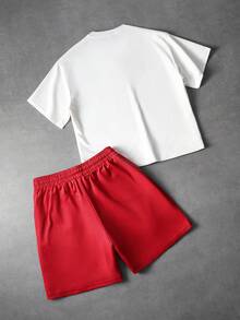 PAVTROS Young Men's Street Style Casual T-Shirt Set - Red - View 2