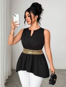 Elenzga Áo không tay thanh lịch cỡ lớn dành cho nữ, đính sequin, hạt cườm và viền hoa vàng, áo kiểu dáng xòe eo, cổ chữ V ôm sát, váy maxi thanh lịch, áo tay ngắn rộng rãi thoải mái cho mùa hè, kỳ nghỉ, công sở, đi làm, hẹn hò, thích hợp cho lễ tốt nghiệp, ngày lễ, Ngày Valentine, lễ hội âm nhạc, Ngày của Mẹ, Halloween, Lễ Tạ ơn, Lễ Phục sinh, Ngày Quốc khánh, khiêu vũ, hẹn hò, tiệc tùng, đám cưới, dã ngoại. - màu đen - Xem 6