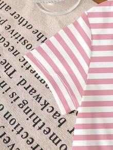 SHEIN Playful Pals 1pc Girls Toddler Digital Print Round Neck Short Sleeve T-Shirt, Spring/Summer - Pink - View 5