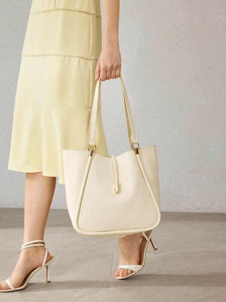 WOMEN'S TOTE BAG, EXQUISITE COMMUTING, LARGE CAPACITY, SPLICED SHOULDER BAG.