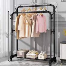 Indoor Floor-Standing Clothes Rack For Home Use, Portable Hanging Rod For Drying Clothes And Quilts, Suitable For Student Dormitories And Other Places. Made Of Stainless Steel, It Features A Compact Design And Easy Portability, Allowing You To Efficiently Dry And Store Clothes Without Taking Up Too Much Space. - Multicolor - View 5