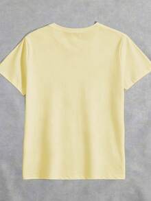 EMERY ROSE Plus Size Summer Casual Lemon Embroidery T-Shirt - Multicolor - View 2