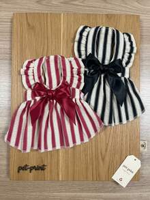 PETSIN 1 Vestido de princesa a rayas blancas y negras con estilo francés para mascotas, adecuado para perros y gatos pequeños y medianos para uso en interiores y exteriores en primavera y verano. - Multicolor - Ver 5