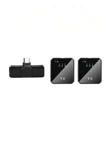 Wireless Mini Lavalier Lapel Microphone For Type-C Cordless Double Mics Plug And Pick-Up 2.4G Ultra-Low Delay Built-In Noise Reduction Chip 5H Working Time For Two-Person Creator - YJH-f15 - View 9