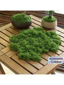 1pc 100g Artificial Moss Suitable For Home Decoration, Miniature Landscape Arrangements, Lawn Miniatures, Potted Plants, And Landscaping Decoration Valentine's Day, Valentines Wedding, Birthday - Green - View 4