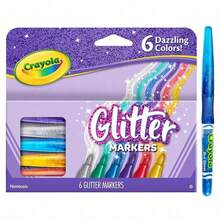 Marcadores con brillo Crayola, 6 colores deslumbrantes, perfectos para colorear creativamente y proyectos de manualidades - Multicolor - Ver 9
