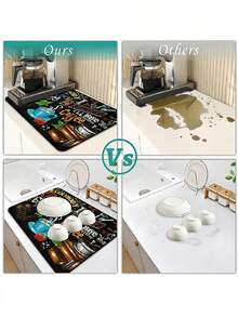 1PC Super Absorbent Heat Resistant Non Slip Rubber Backing Stain Resistant Kitchen Dish Drying Mat Countertop Drainer Mat For Home And Restaurant Use Kitchen Items Kitchen Accessories Kitchen Tools - one size fits all - View 6