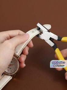 1pc Universal Handheld Belt Punch Tool For Belts, Shoelaces, Watch Straps, Men's Valentine's Day, Valentine's Day Wedding, Birthday, Pliers, Tools, Binder Clips - Yellow - View 8