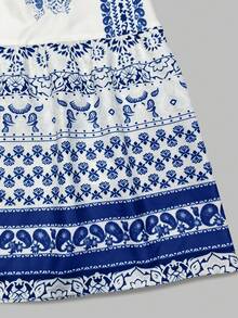 Franclia Bohemian Style Dress, Suitable For Beach Vacation And Photo Shooting - Blue - View 5