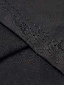 SHEIN Jumpsuit Wanita Ukuran Besar Model Slimming Lengan Panjang dengan Resleting, Model Terbaru - Hitam - View 3