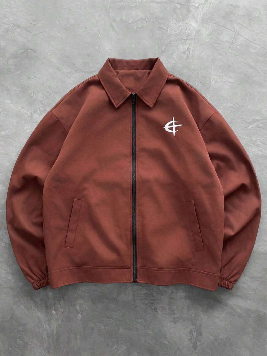 PAVTROS Men's Zipper Long Sleeve Casual Versatile Daily Jacket - Coffee Brown - View 1