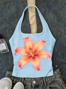 Áo tank top dài màu trắng kiểu yếm, ôm dáng, thích hợp cho bé gái tuổi teen, thích hợp mặc mùa hè. - trắng - Xem 1