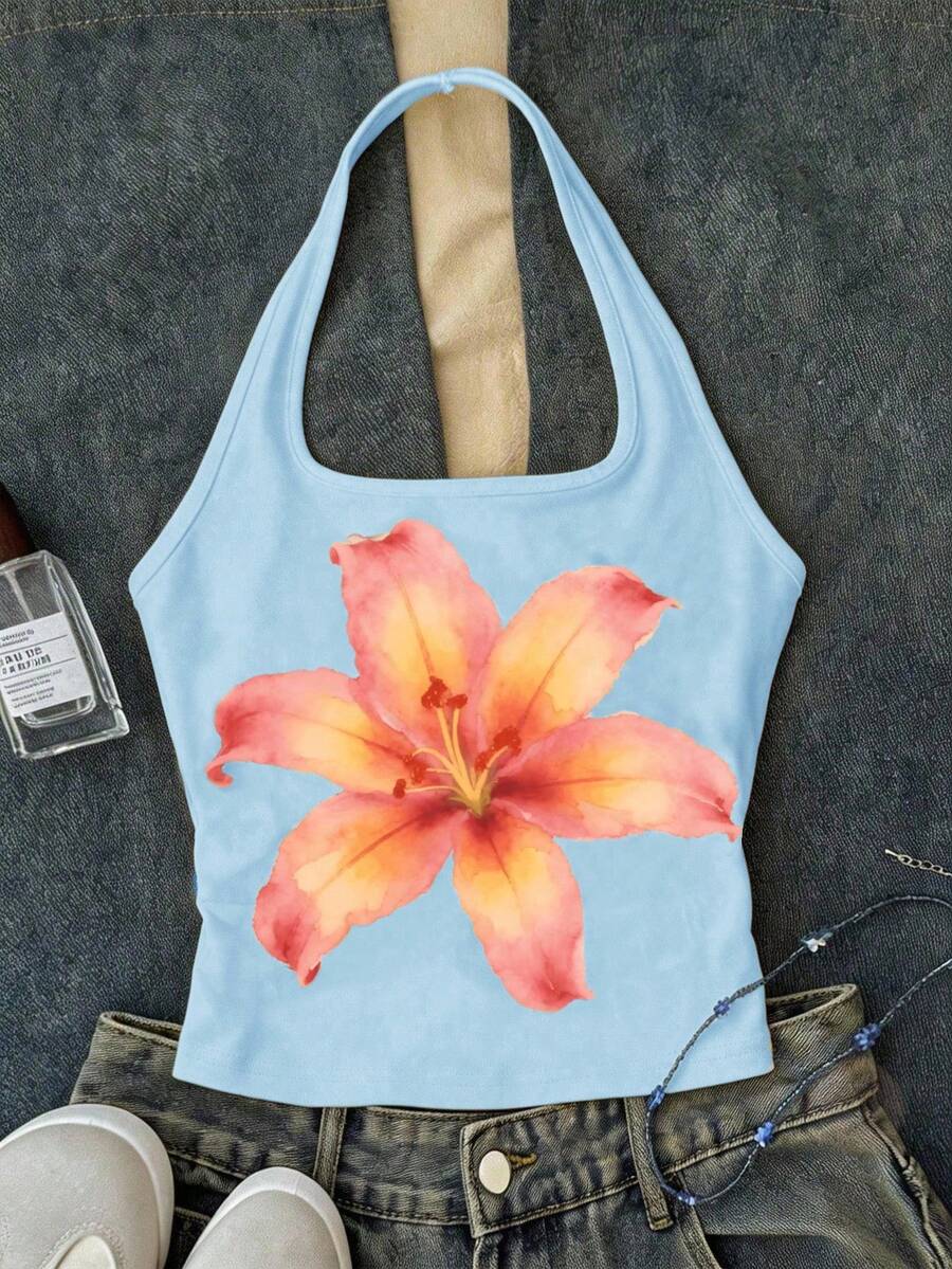 Áo tank top dài màu trắng kiểu yếm, ôm dáng, thích hợp cho bé gái tuổi teen, thích hợp mặc mùa hè. - trắng - Xem 1