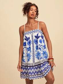 Travachic Vestido camisero minimalista estampado para mujer - Multicolor - Ver 4
