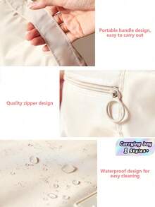 SHEIN 1PC Multi-Functional Hanging Makeup Bag, Storage Bag, Large Capacity, Convenient To Carry Christmas For Holiday Gift Giving,Boho Vibes - Beige - View 11