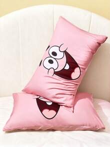SpongeBob SquarePants | SHEIN 2-Pack Cartoon Pattern Pillowcase Set, Yellow/Pink Pillowcase, Breathable Sanded Material, Comfortable And Warm, Machine Washable, Various Sizes, Suitable For Different Pillows,Gift Ideas - Multicolor - View 6