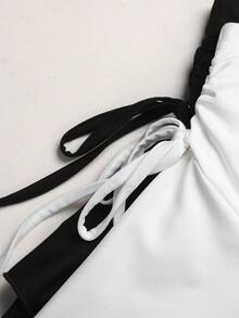 SHEIN 少女运动服买一送一纯色针织裙短裤套装 - 黑與白 - 查看 5