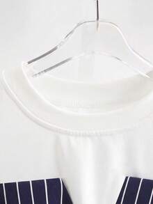 GlowEve Striped 2 In 1 Shirt Vacation Outfits For Women - Royal Blue - View 4