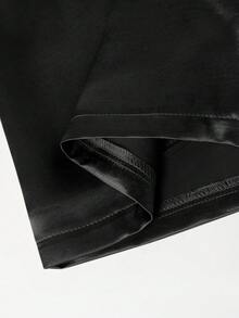 Franclia Petite Quần short kaki mỏng, cạp chun, thích hợp mặc đi làm và dã ngoại cho nữ, kiểu dáng thanh lịch, thích hợp cho mùa xuân/hè. - màu đen - Xem 5