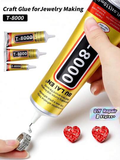 1pc 15ml/50ml/110ml T8000 Glue, Craft Adhesivefor Cell Phone Screen Repair Glass Wood Crafts Metal And Stones,Diamond Painting Acrylic Point Drill DIY, Jewelry Drill Special Glue Christmas For Holiday Gift Giving