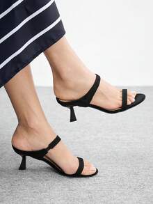 CUCCOO BIZCHIC 圣诞节圆头细高跟女式凉鞋 - 黑1 - 查看 5