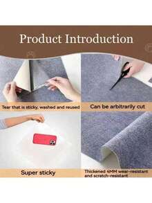 1Pc Self Adhesive Cat Scratching Pad Mat Carpet Couch Furniture Protector Pet Scratch Toy Cat Scratch Trainer Self Stick Scratch Board For Home Living Room Sofa Protection Must Have For Cat - multicolor - View 11
