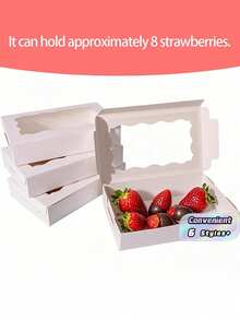 SHEIN 20 PIEZAS/10 PIEZAS/1 PIEZA Caja de pastel con ventana, caja de galletas con ventana, caja de pan, caja de pastel, caja de pretzels, adecuada para boda, baby shower, fiesta, Navidad - Multicolor - Ver 10