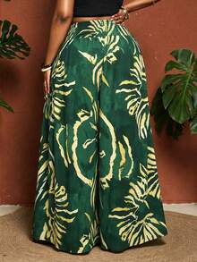 Maweii Pantalon ample décontracté et polyvalent en patchwork de couleurs pour femmes grandes tailles, pour un port quotidien - Vert - Voir 3