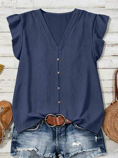 EMERY ROSE Women's Textured Casual Shirt, Versatile For Summer
